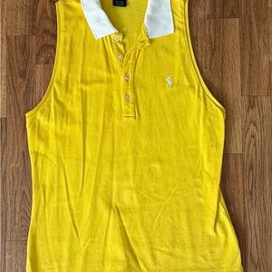 Ralph Lauren Sport Yellow Polo Tank with White Collar